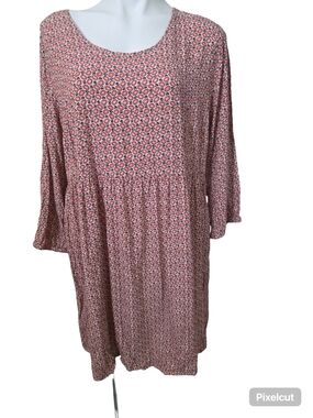 Women's Rayon Floral Scoop Neck Dress